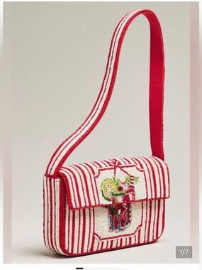 Anthropologie Fiona beaded bag: food and drink edition summer cocktail NWT